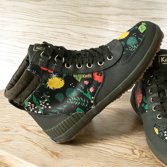 Keds x Rifle Paper Co. Scout Duck Ankle Botanical Canvas Water Resistant Boots - Picture 1 of 13